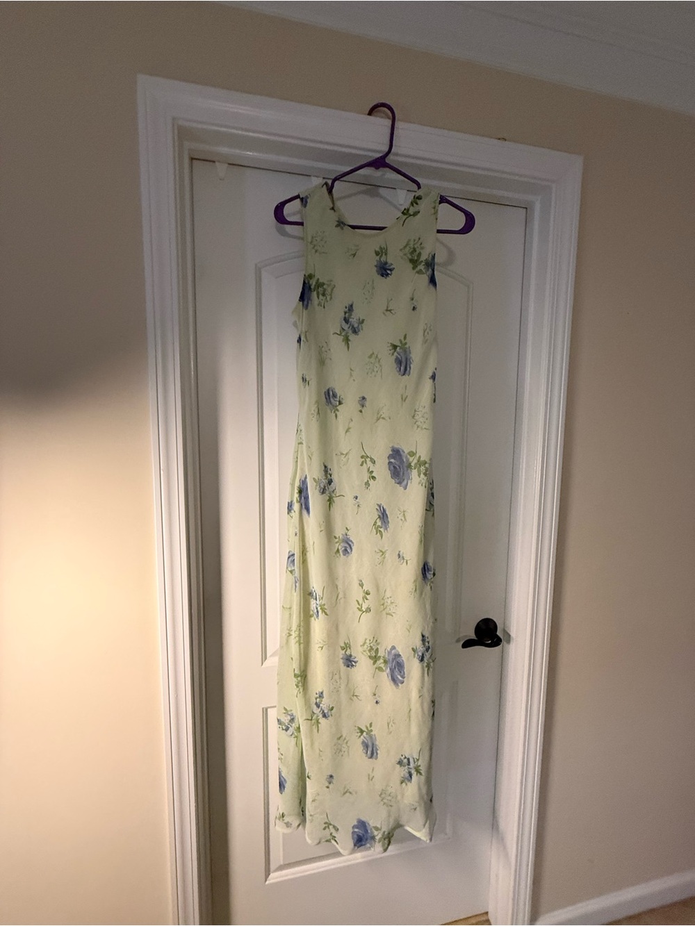 My Michelle Pale Green Maxi Dress with Blue Floral Print